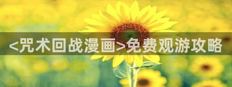 汗汗漫画书：<咒术回战漫画>免费观游攻略